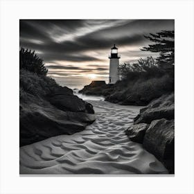 Sunset At The Lighthouse 5 Canvas Print