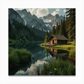 Cabin In The Mountains 1 Canvas Print