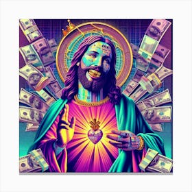 Jesus With Money 3 Canvas Print