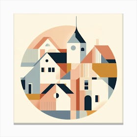 City In A Circle Canvas Print