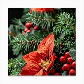 Christmas Poinsettia Canvas Print