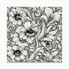 Floral Drawing Canvas Print