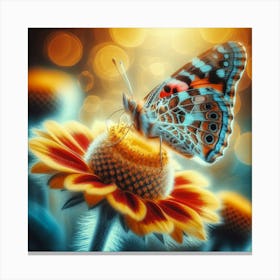 Butterfly On A Flower 11 Canvas Print