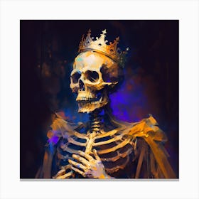 Skeleton With Crown Canvas Print