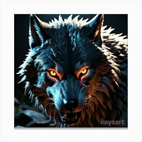 Wolf In The Dark Canvas Print