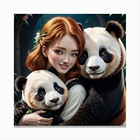 Panda Bears Canvas Print