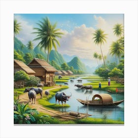 Asian Village 1 Canvas Print