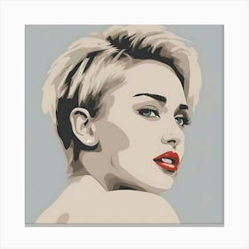 Miley Cyrus Short Blonde Hair Canvas Print
