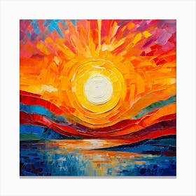 Sunset Over The Water Canvas Print