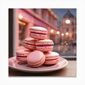 Pink Macarons Design Canvas Print