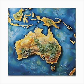 Australia Map 1 Canvas Print