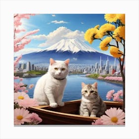 Cat In A Boat 6 Canvas Print