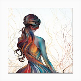 Woman With Colorful Hair 14 Canvas Print