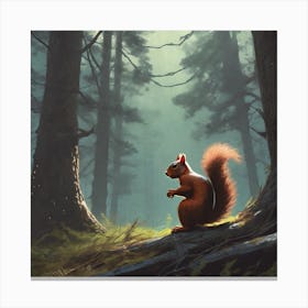 Squirrel In The Forest 320 Canvas Print