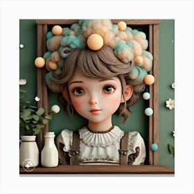 Girl With Hair Canvas Print