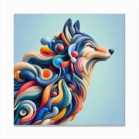 Abstract Wolf Canvas Print