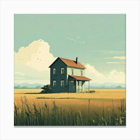 House In The Field 3 Canvas Print