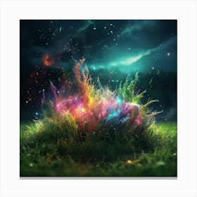 Colorful Grass In A Field Canvas Print