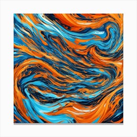 Orange And Blue Swirls Leinwandbild