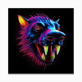 Neon Wolf Head 10 Canvas Print