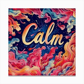 The Word Calm, Confusing Stylistic Background, Trippy Stylized Font, Contrasting Font Color To Background Leinwandbild