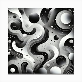 Abstract Black And White Painting Canvas Print