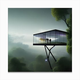Glass House In The Forest Canvas Print