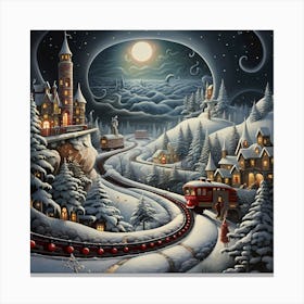 Cozy Retro Yule Impressions Canvas Print