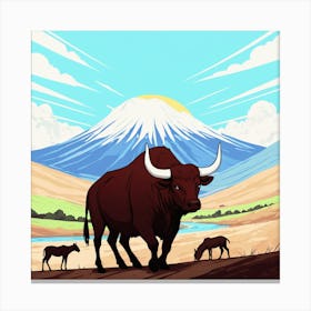 Bull And Cows Canvas Print