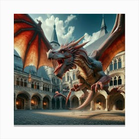 Dragon In The Courtyard Canvas Print