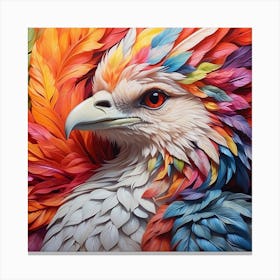 Portrait of an abstract bird in multi colored Fauvism style. Canvas Print