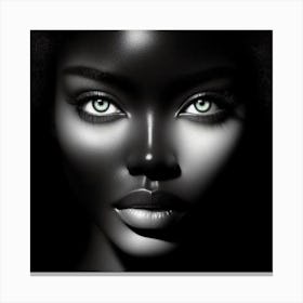 Black Woman With Green Eyes 32 Canvas Print