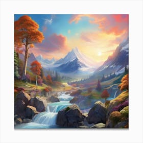 Beautiful Mountain Scene Canvas Print