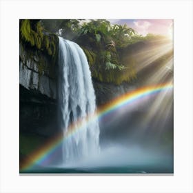 Rainbow Over Waterfall Canvas Print