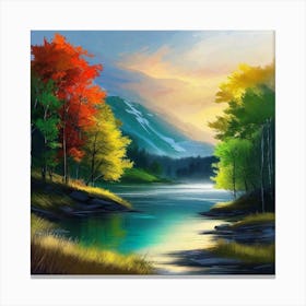 Autumn Landscape Painting 11 Canvas Print