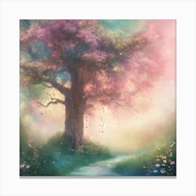 Tree By The Stream Canvas Print
