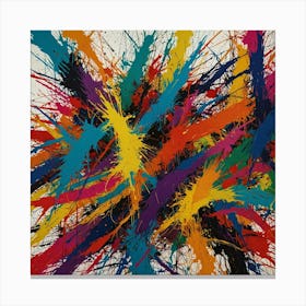 Chaotic Scribbles And Marks In Vibrant Colors 5 Canvas Print