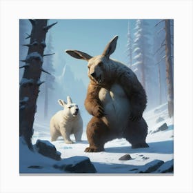 Bears In The Woods Canvas Print