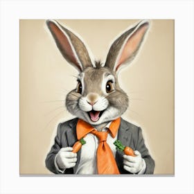 Rabbit In A Suit 55 Canvas Print