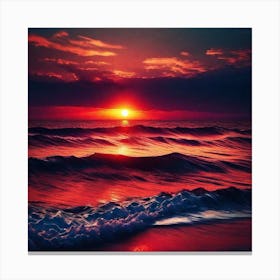 Sunset On The Beach 590 Canvas Print