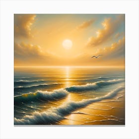 Sunset On The Beach Canvas Print