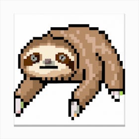 Pixelated Sloth Canvas Print