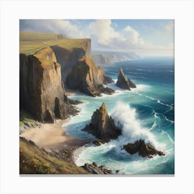 Coast Of Ireland paintings art print 1 Canvas Print