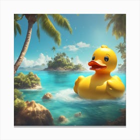 0 Giant Rubber Duck Floating In The Ocean With A Sma Esrgan V1 X2plus Canvas Print