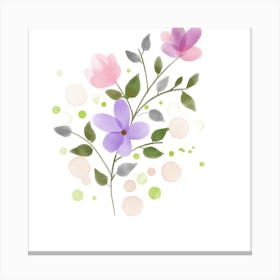 Watercolor Flowers Canvas Print