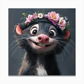 Rat With Flower Crown Leinwandbilder