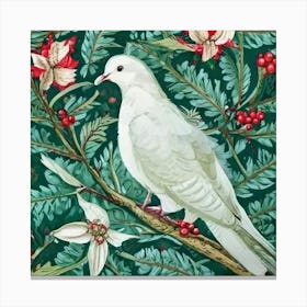 Dove On Branch Canvas Print