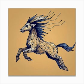 Polygonal Horse String Art Concept Canvas Print