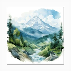 Watercolor Landscape Painting 2 Canvas Print