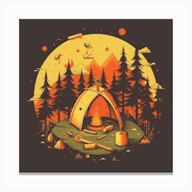 Camping In The Woods 1 Canvas Print